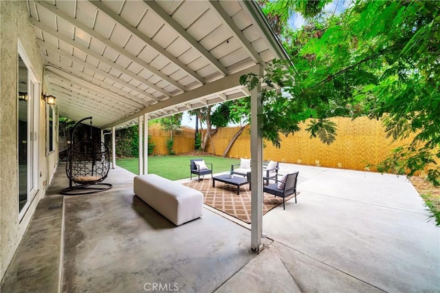 view of patio / terrace with an outdoor living space