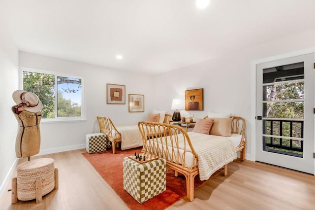 bedroom featuring light wood-type flooring