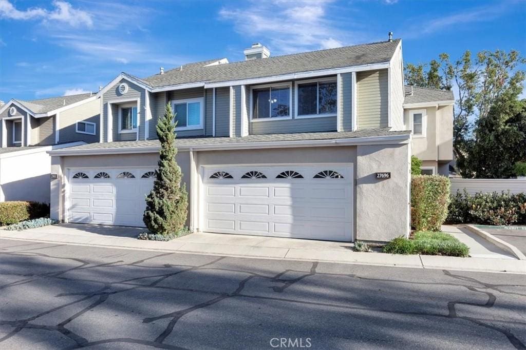 view of property with a garage