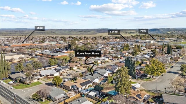 birds eye view of property featuring a residential view