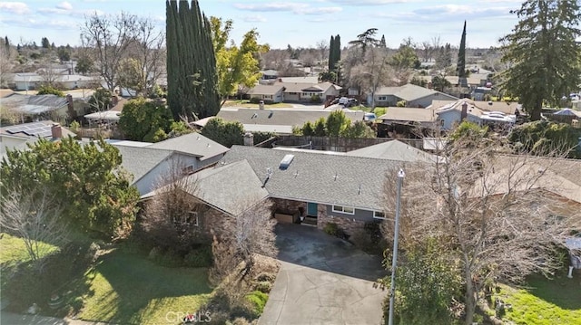 bird's eye view with a residential view