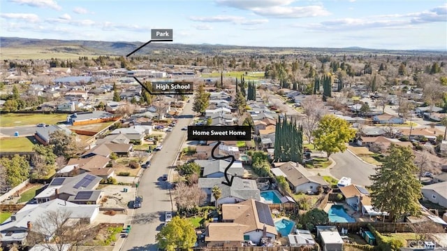 aerial view with a residential view