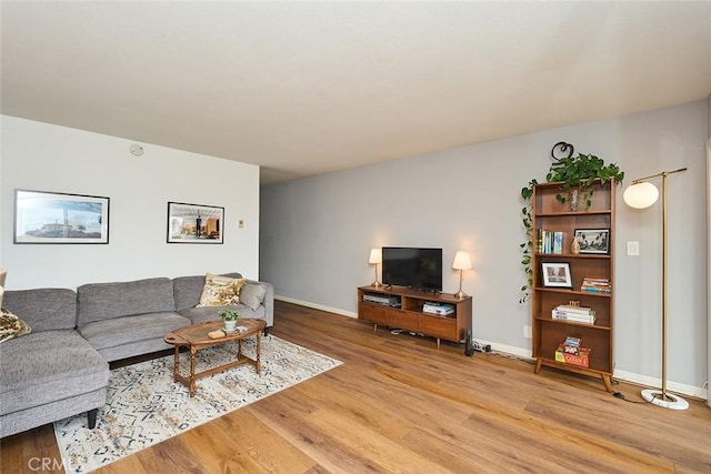 living room with light wood-type flooring