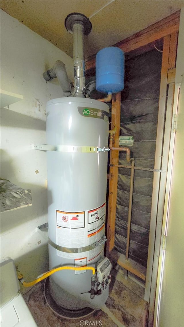 utilities featuring strapped water heater