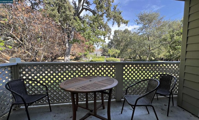 balcony featuring a patio area