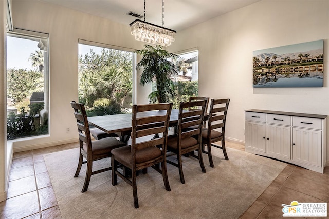 view of tiled dining area