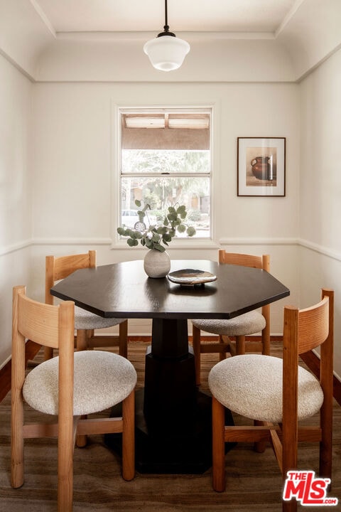 dining room with hardwood / wood-style flooring