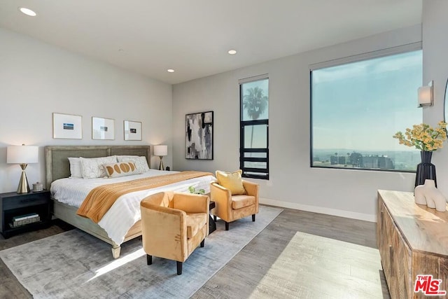 bedroom with wood-type flooring