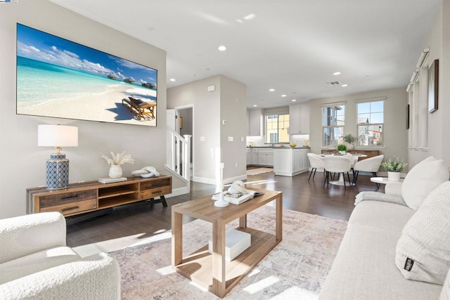 living room featuring hardwood / wood-style flooring