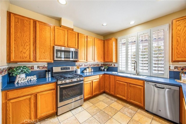 kitchen with stainless steel appliances and sink