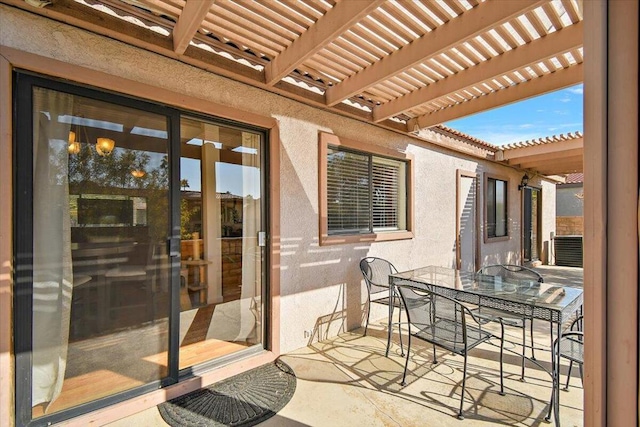 view of patio / terrace featuring a pergola