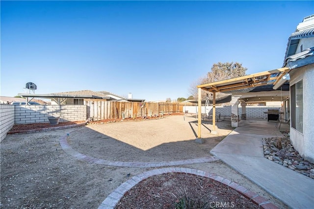 view of yard featuring a patio