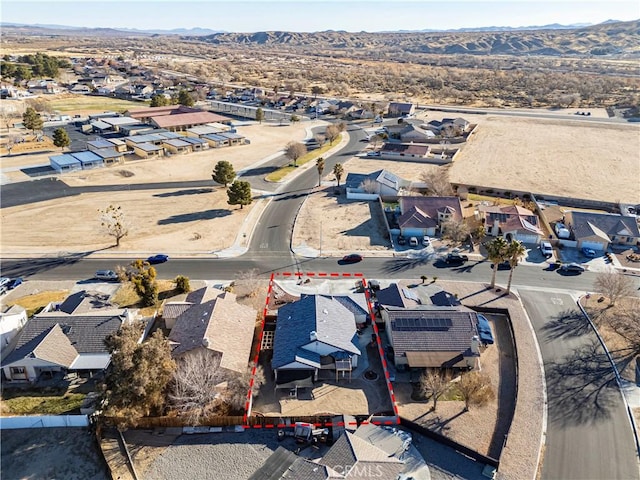 bird's eye view featuring a mountain view