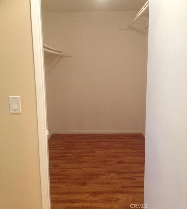 spacious closet featuring hardwood / wood-style floors