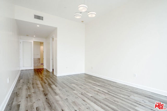 empty room featuring light wood-type flooring