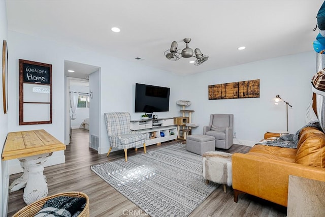 living room featuring hardwood / wood-style flooring