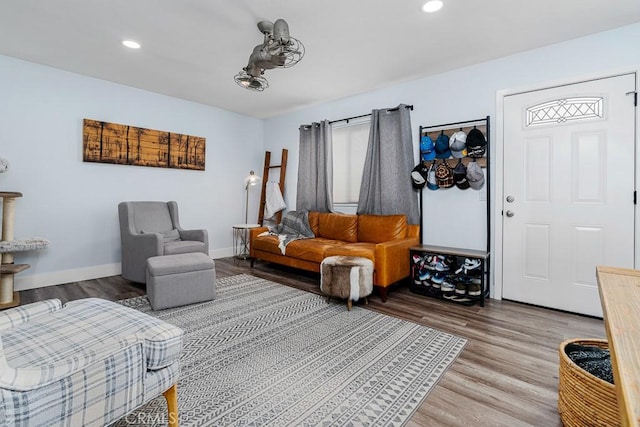 living room featuring hardwood / wood-style flooring