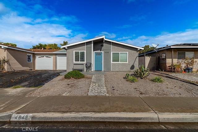 view of front of house with a garage