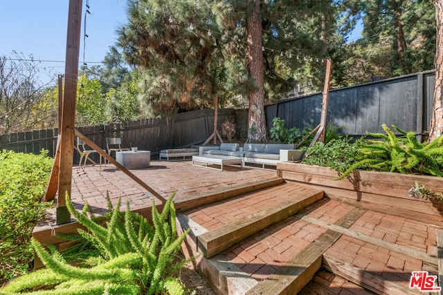 view of patio featuring outdoor lounge area