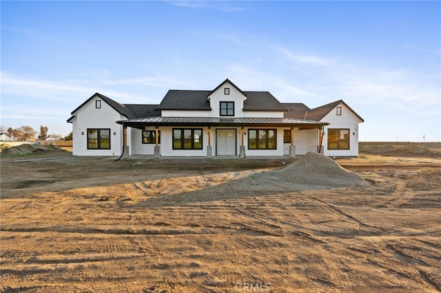 view of modern inspired farmhouse