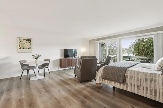 bedroom featuring wood-type flooring