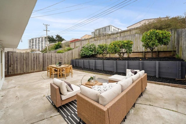 view of patio / terrace featuring an outdoor hangout area