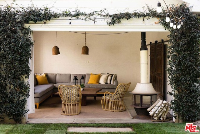 view of patio / terrace featuring an outdoor living space