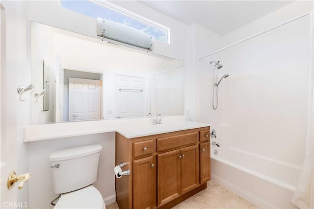 9431 Hughes Dr, Corona, CA 92883 - bathroom with vanity, toilet, and shower / bathtub combination