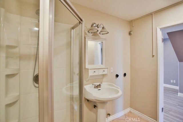 bathroom with walk in shower