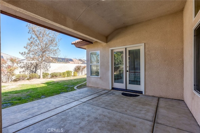 view of patio with french doors