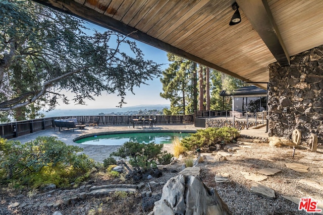 view of pool featuring a patio area