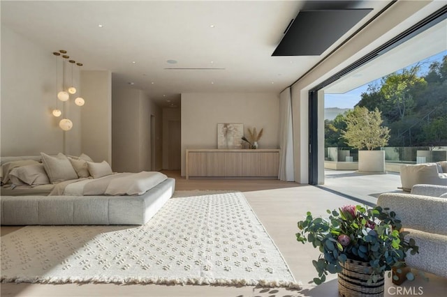 living room with light wood finished floors