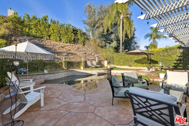 view of patio featuring an outdoor living space