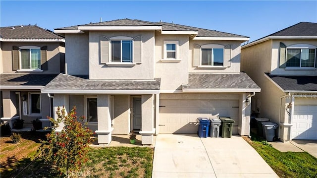 view of front of home with a garage