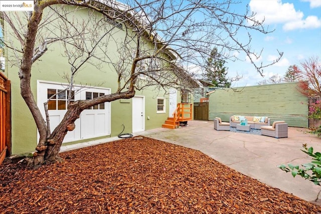 view of yard with an outdoor hangout area and a patio