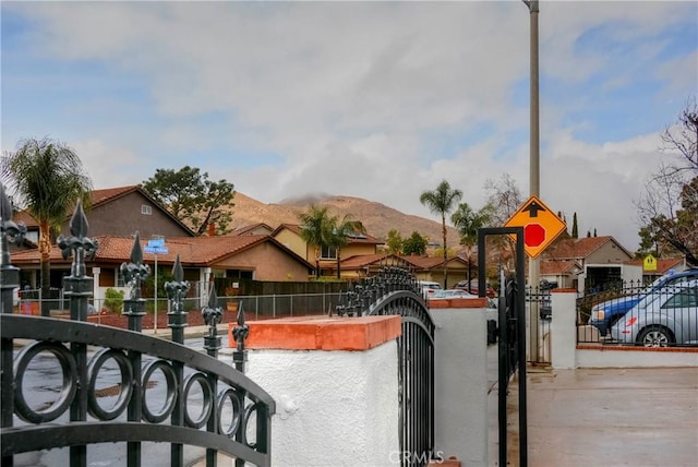 view of street with a mountain view