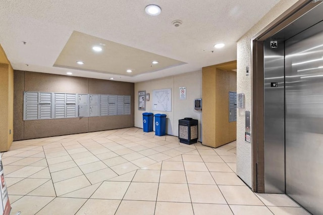 interior space with mail boxes