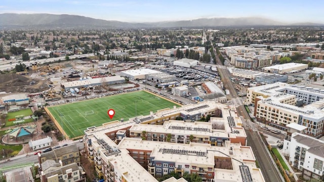 bird's eye view featuring a mountain view