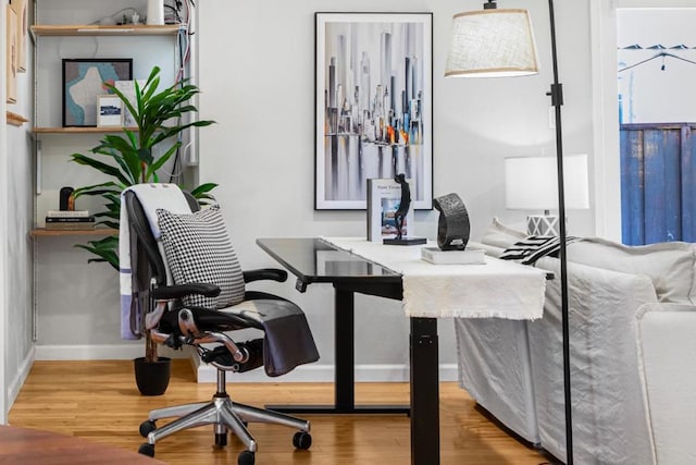 office with hardwood / wood-style floors