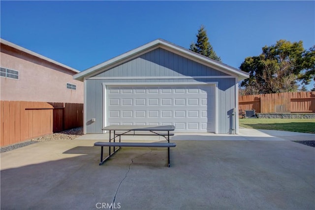 view of garage