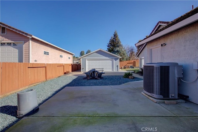 garage with cooling unit