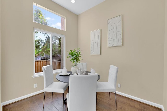 dining area featuring hardwood / wood-style flooring