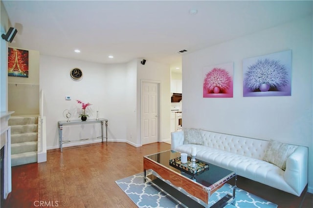 living room featuring hardwood / wood-style floors