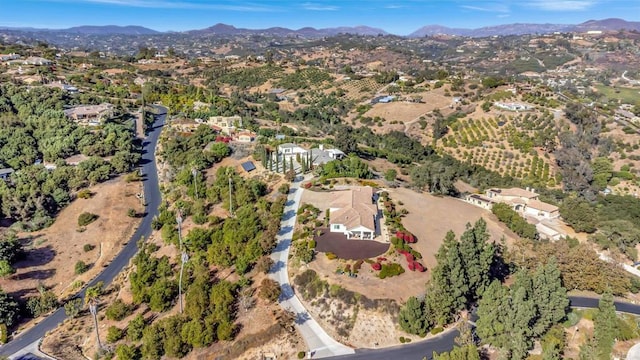 aerial view with a mountain view