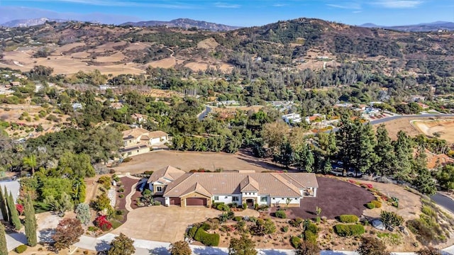 aerial view featuring a mountain view