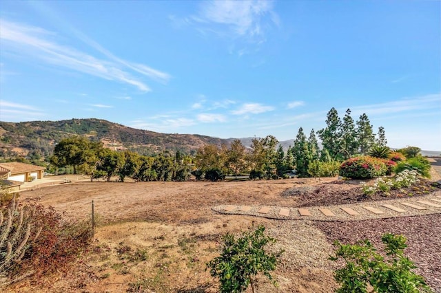 view of mountain feature featuring a rural view