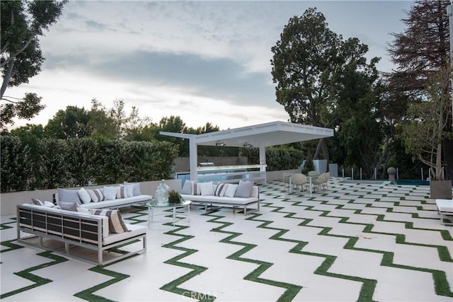 view of patio / terrace with an outdoor living space