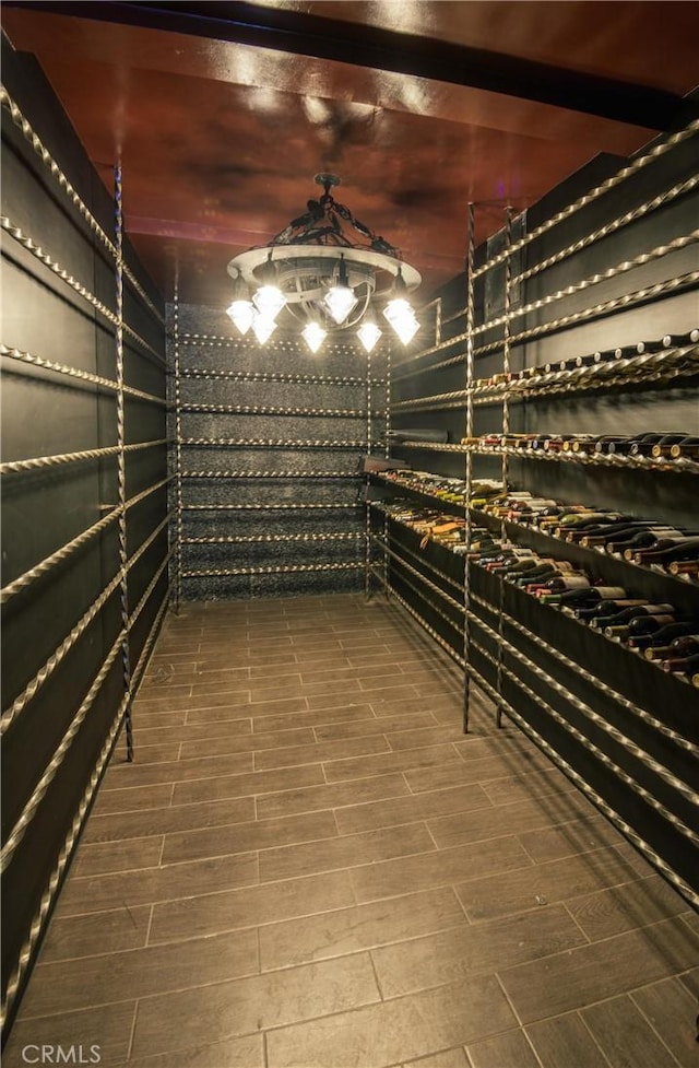 view of wine cellar