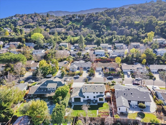 bird's eye view featuring a mountain view