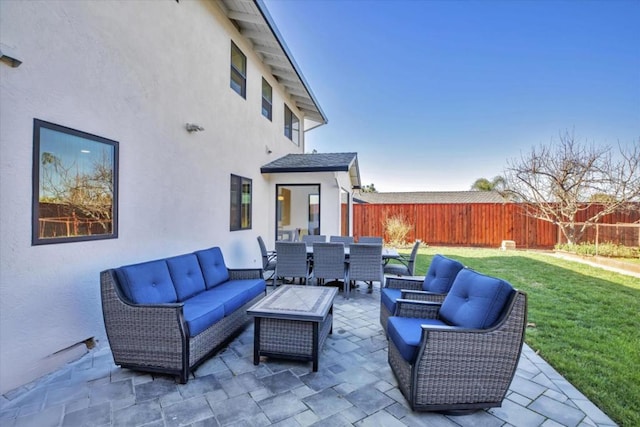 view of patio / terrace featuring an outdoor hangout area